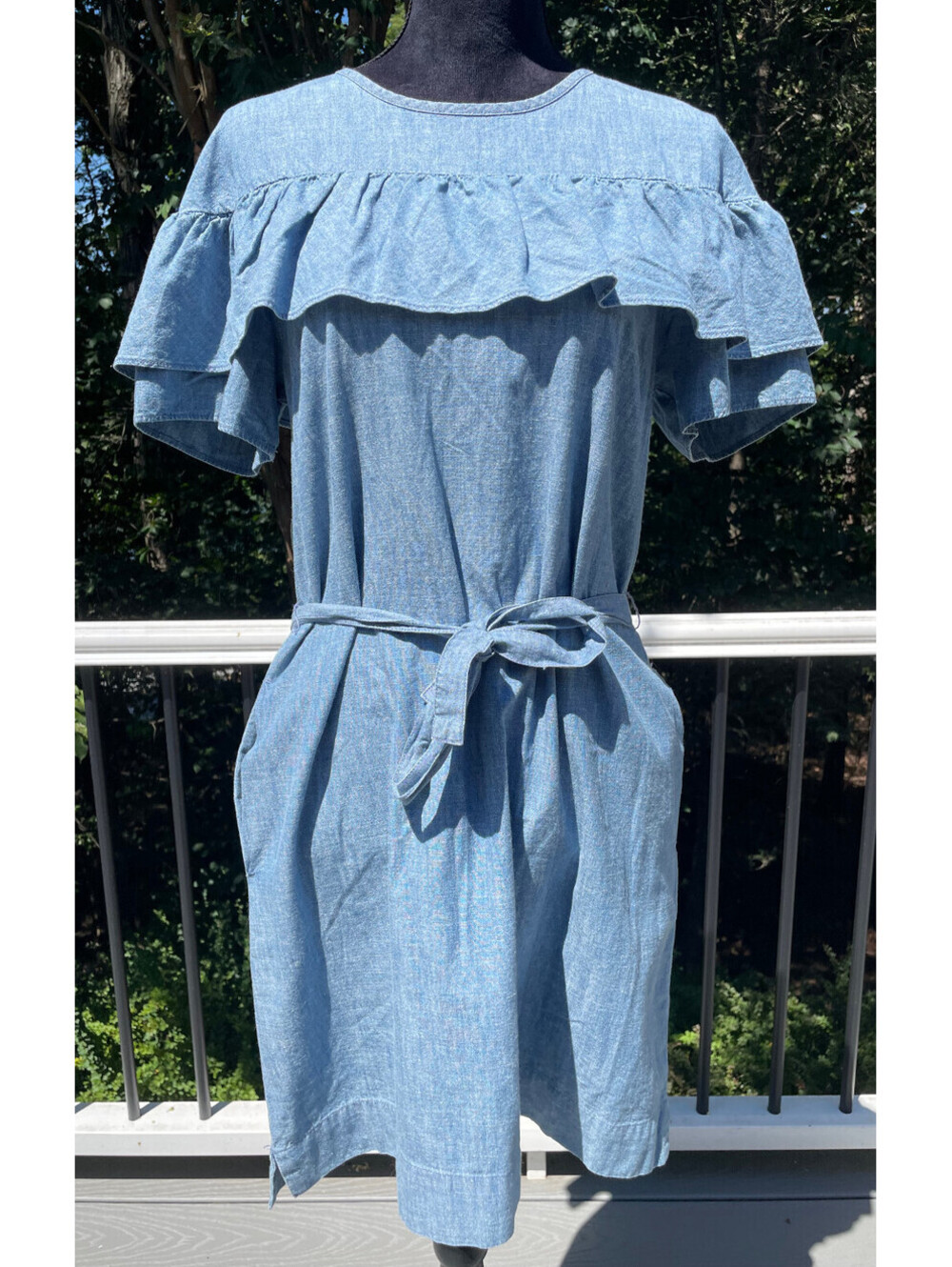 J.Crew Womens Edie Chambray 100% Cotton Denim Dress Size 6 Blue